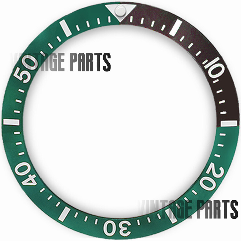 38mm green and black ceramic sloped watch bezel insert fit for skx 007 Watch