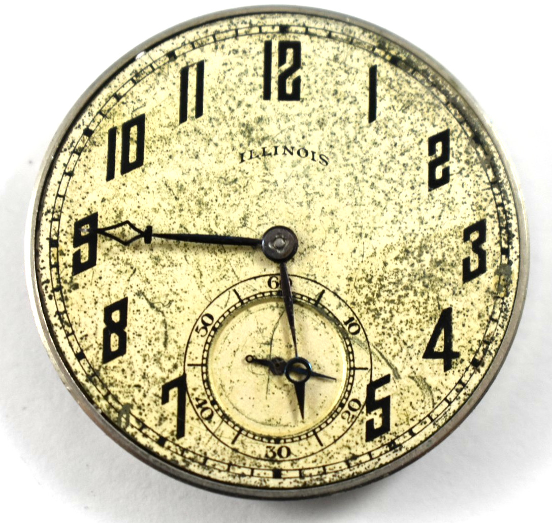 Vintage Illinois Grade 403 12s 15J OF Pocket Watch Movement lot.v8