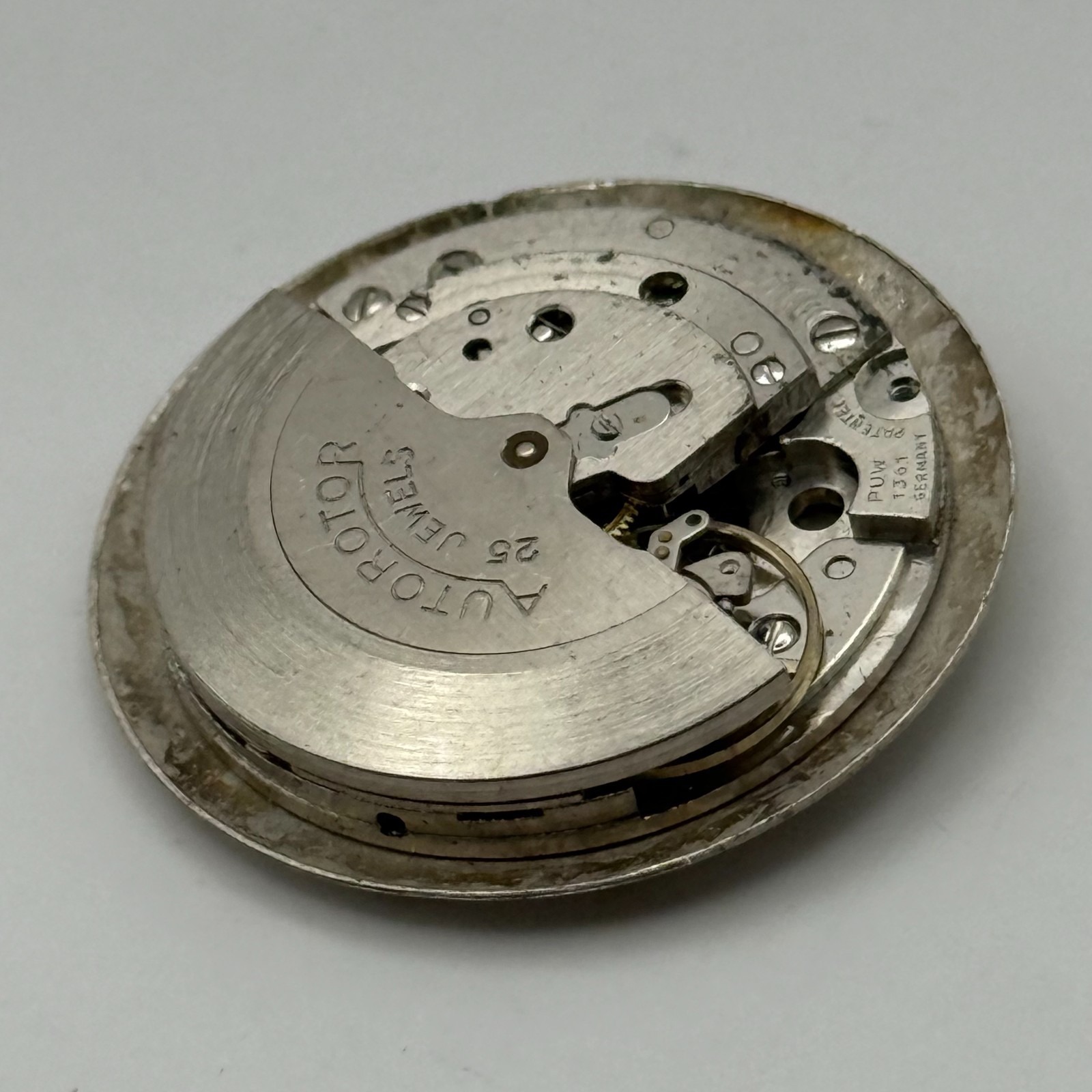 PUW 1361 Watch Movement Countess 25 Jewels Incabloc German Automatic Parts 30mm