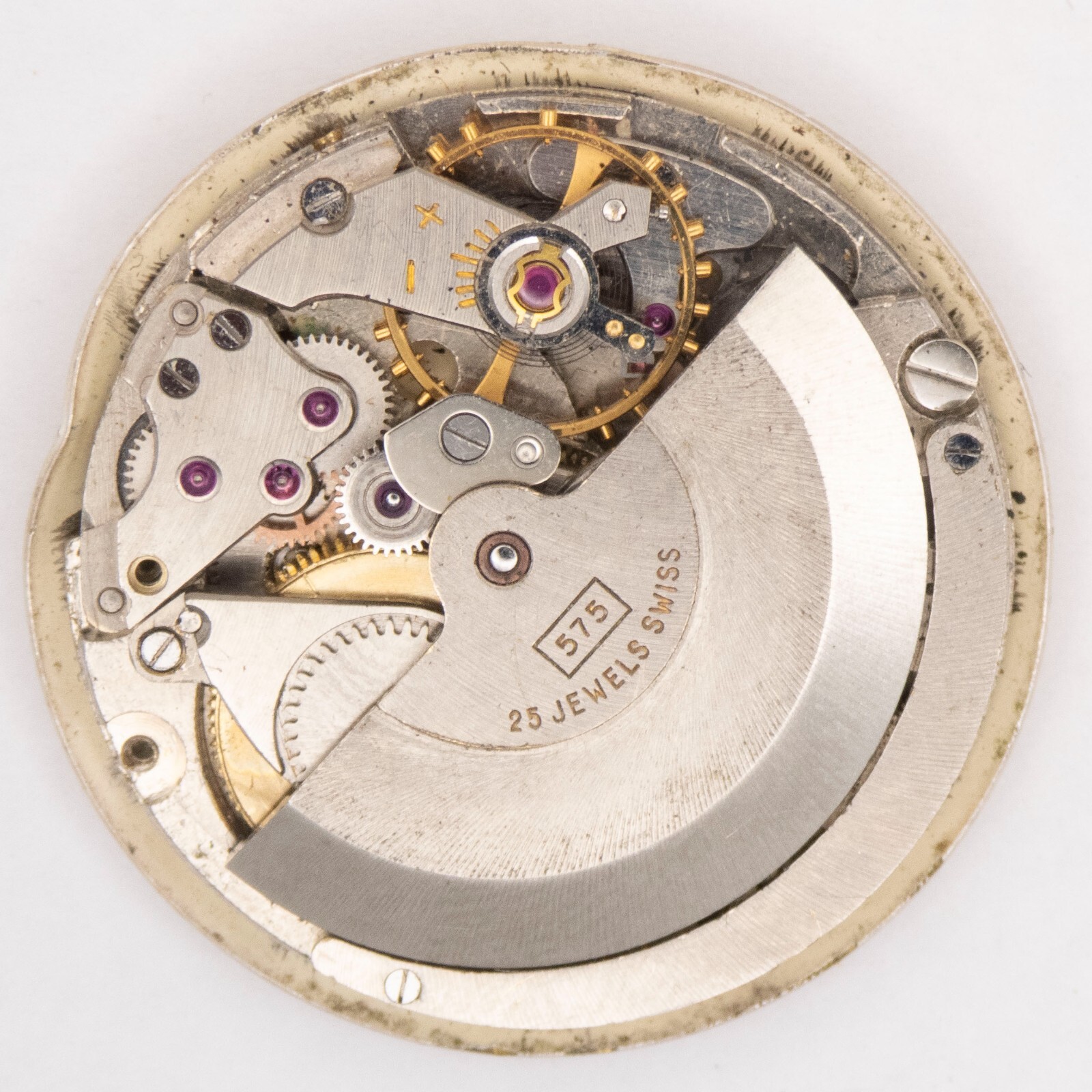Vintage Rotary Cal. 575 25-Jewel Automatic Wristwatch Movement, Parts / Repair