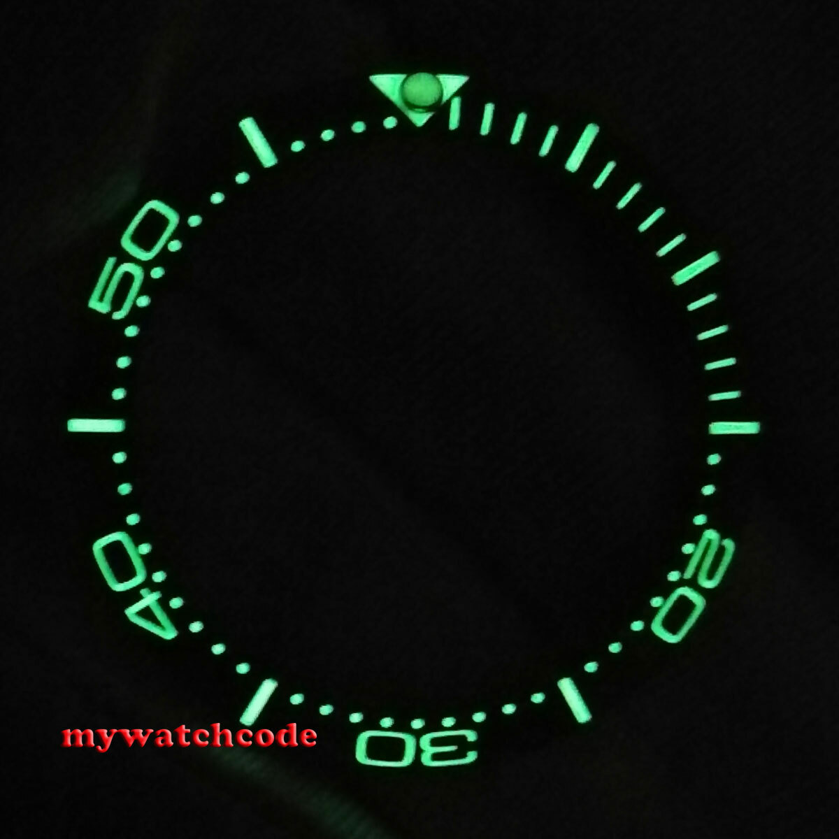 38mm blue ceramic bezel insert for 40mm sub mens watch green luminous bezel B63