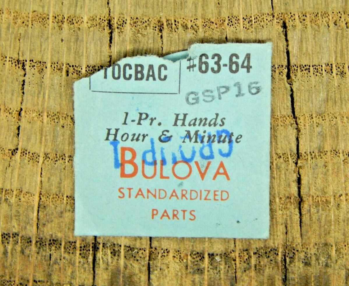Genuine Bulova 10CBAC GSP 16 Set of Hands Watch Part 63/64 NEW OLD STOCK