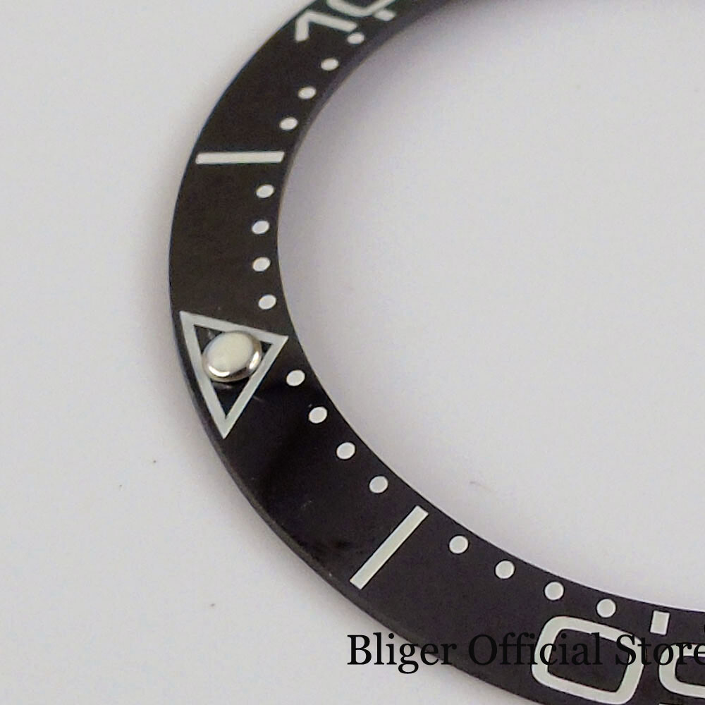 BLIGER Slope Luminous Marks 38mm Ceramic Watch Bezel Insert for 40mm NH35A Watch
