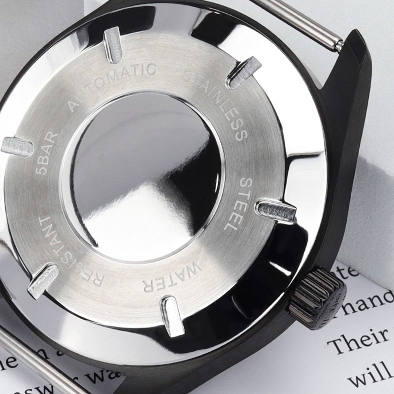 FEIYASHI Men Pilot Watch Case 40mm PVD Coated Brushed Steel For Seiko NH35 NH38