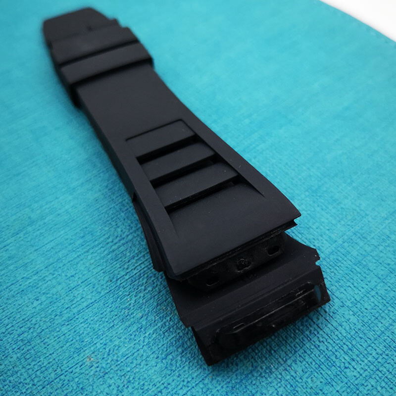 25mm * 20mm Black Rubber Band Strap for RM RICHARD MILLE RM RM011 RM50-03/01