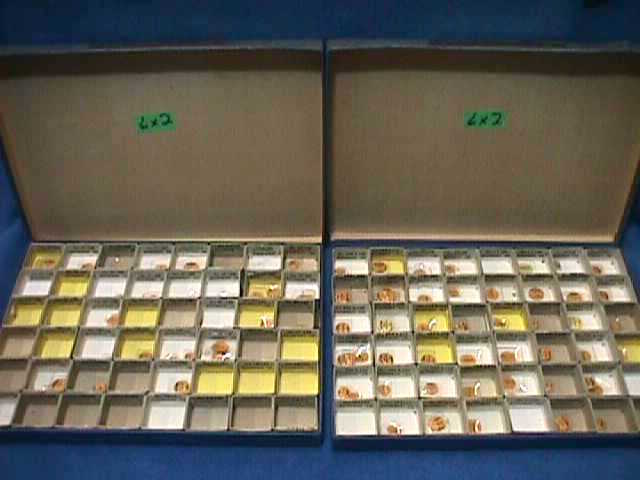 2 WATCH-CRAFT 1948 Boxes CRYSTALS Nos. 1 & 2 C.&E. MARSHALL CO. (boxes 6×2)