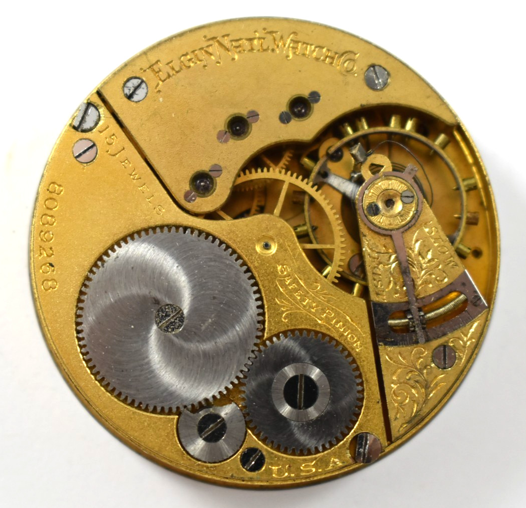 Vintage Elgin Grade 186 16s 15J OF Pocket Watch Movement lot.ra