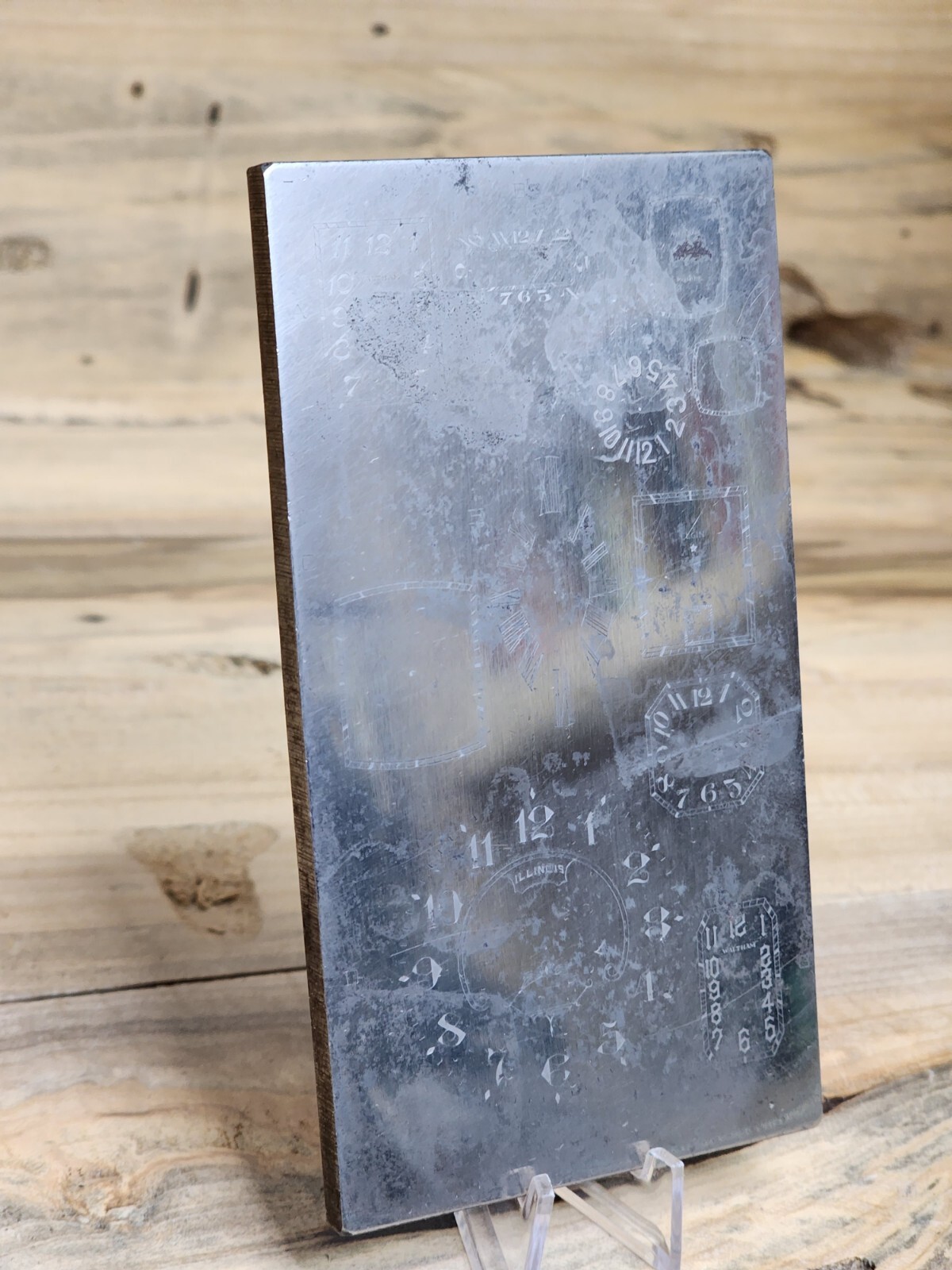 Vintage Multi Dial Printing Plate Waltham Bristol Elgin Illinois T987