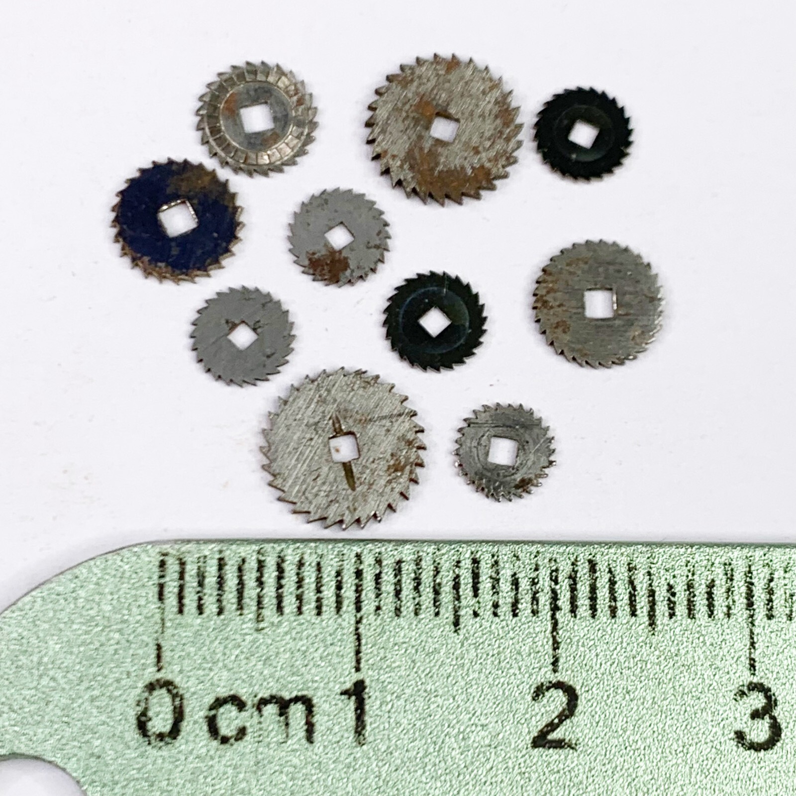 10 Ratchet Wheels Gears Steampunk Watch Saw Teeth Parts Repair Lot Silver Blue C