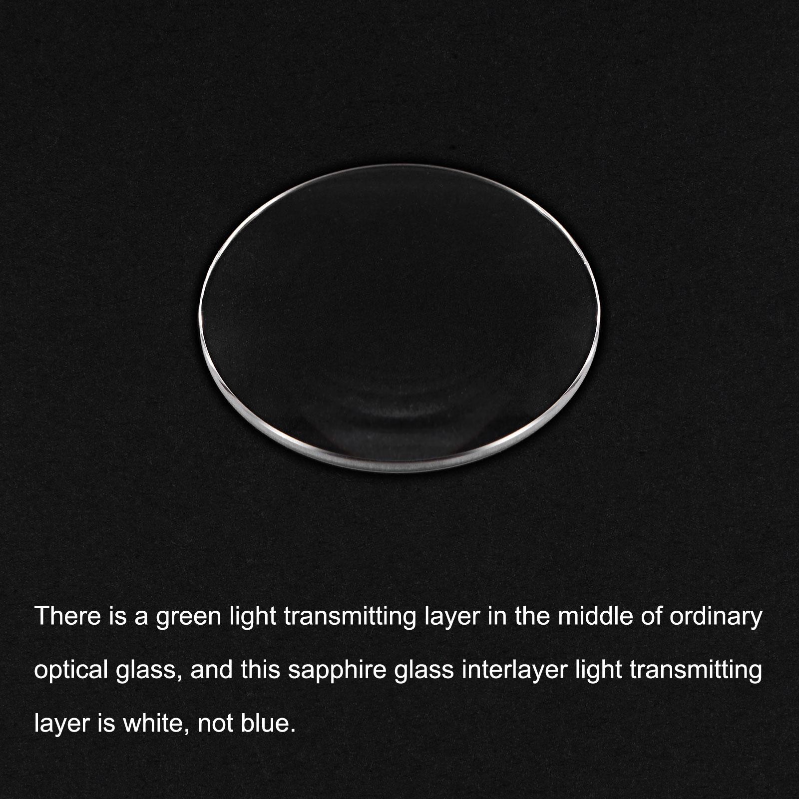 Glass Watch Single Lens Round 35.5mm Dia 1.3mm Edge Thickness, Transparent