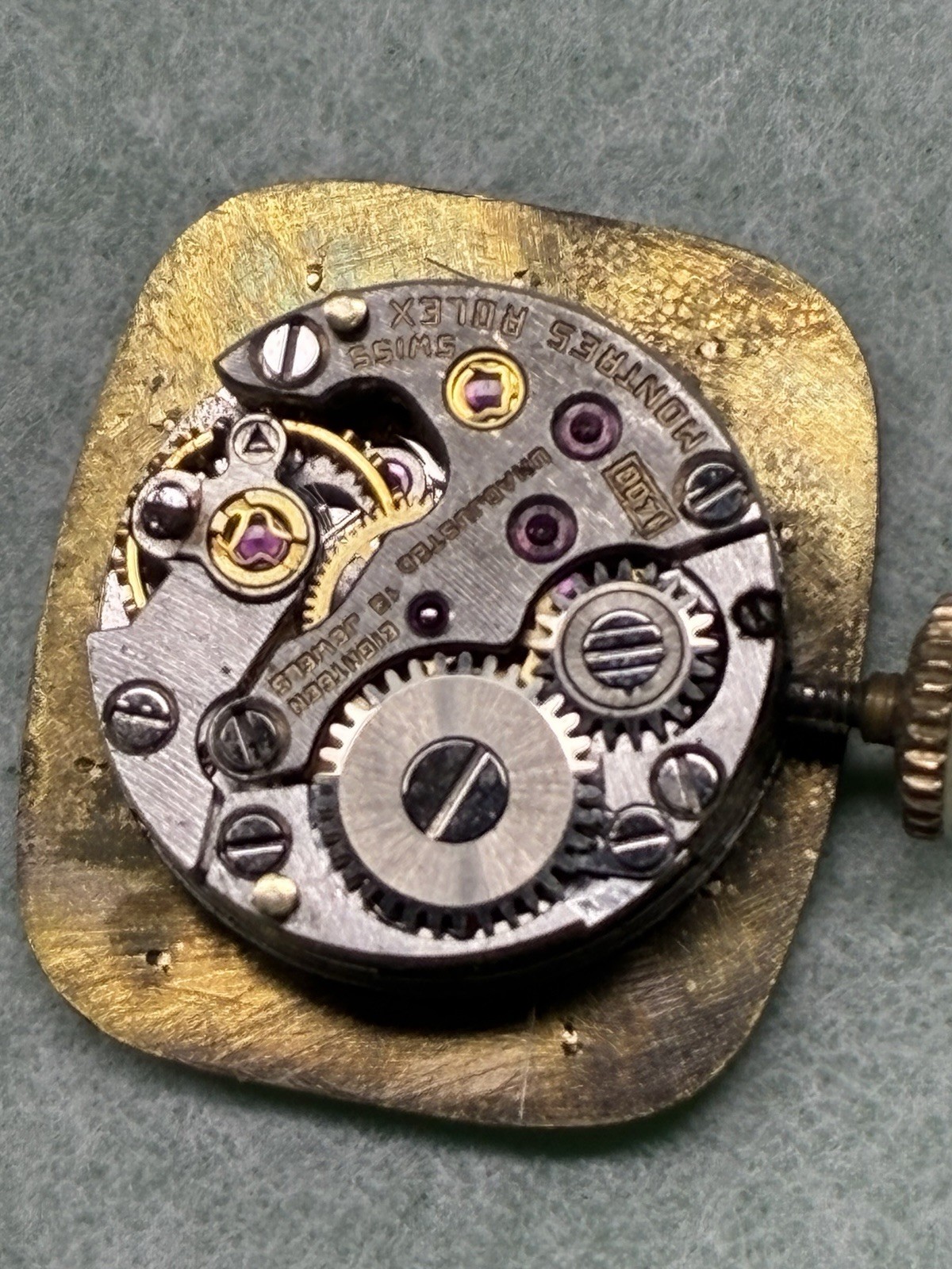 Vintage Rolex Caliber 1400 17-Jewel Wristwatch Movement Repair, Parts