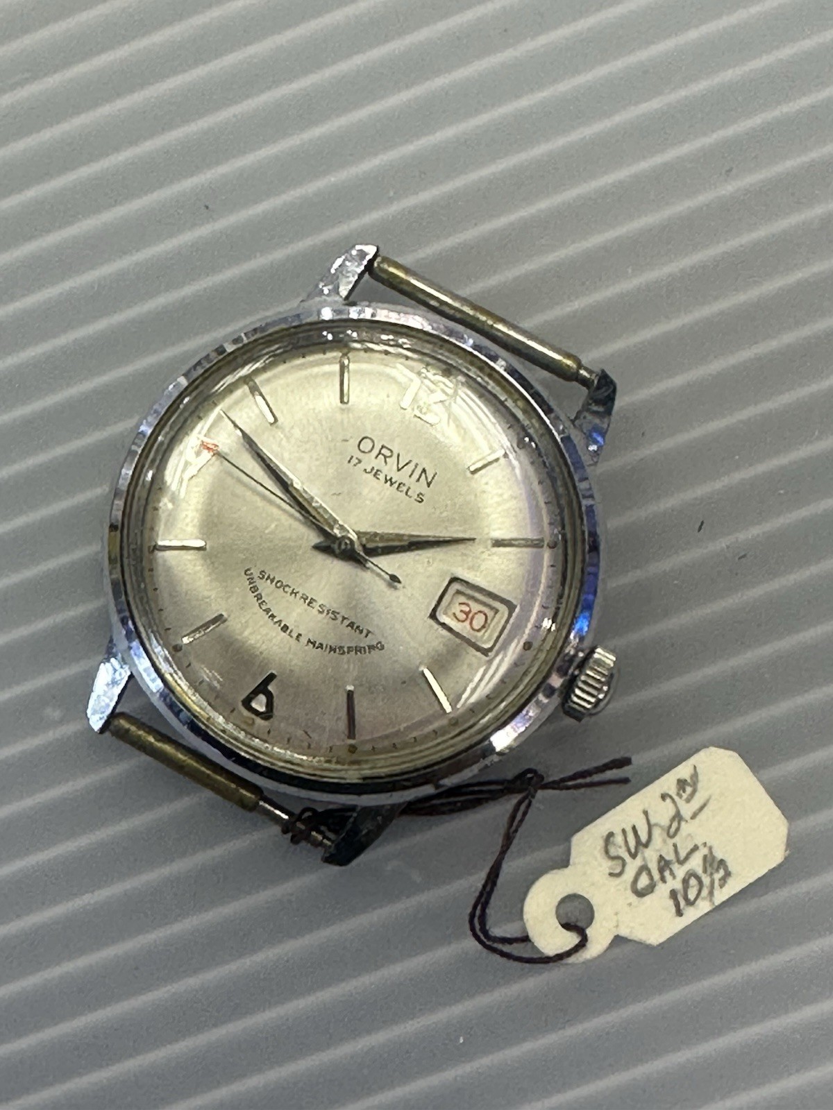 VINTAGE ORVIN 17 J SHOCK RESISTANT MANUAL WIND MEN’S WATCH Parts / Repair AS-IS