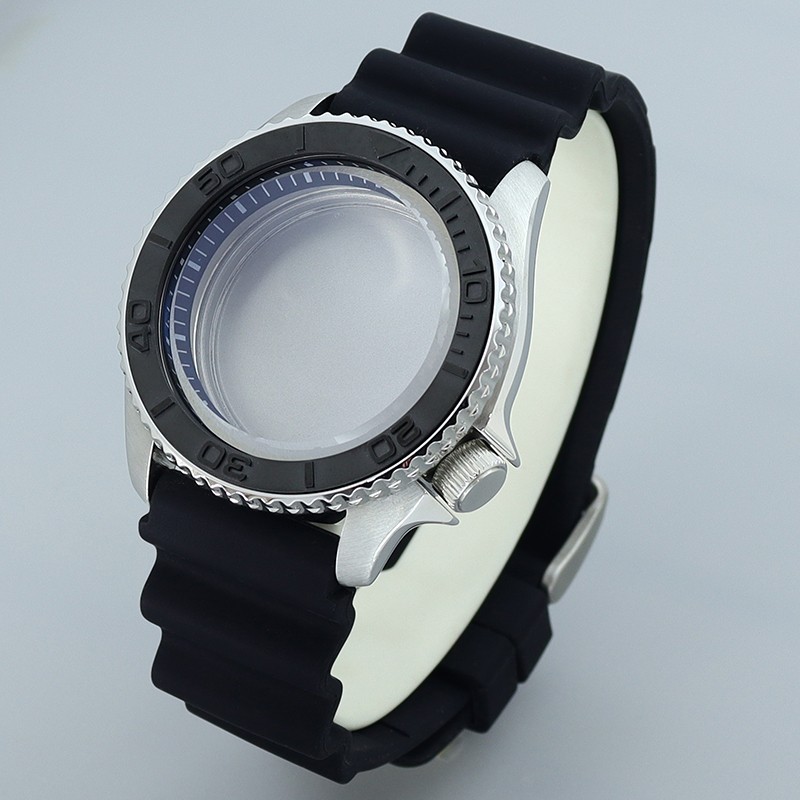 42.5mm Modify SUB Mods Silver Watch Case Strap Chapter Ring For Seiko NH35 36 38