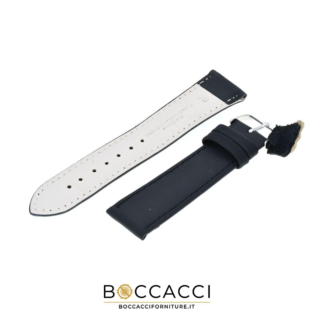 DILOY Cinturino 14mm Nero in Pelle Liscio non Imbottito (NEW)