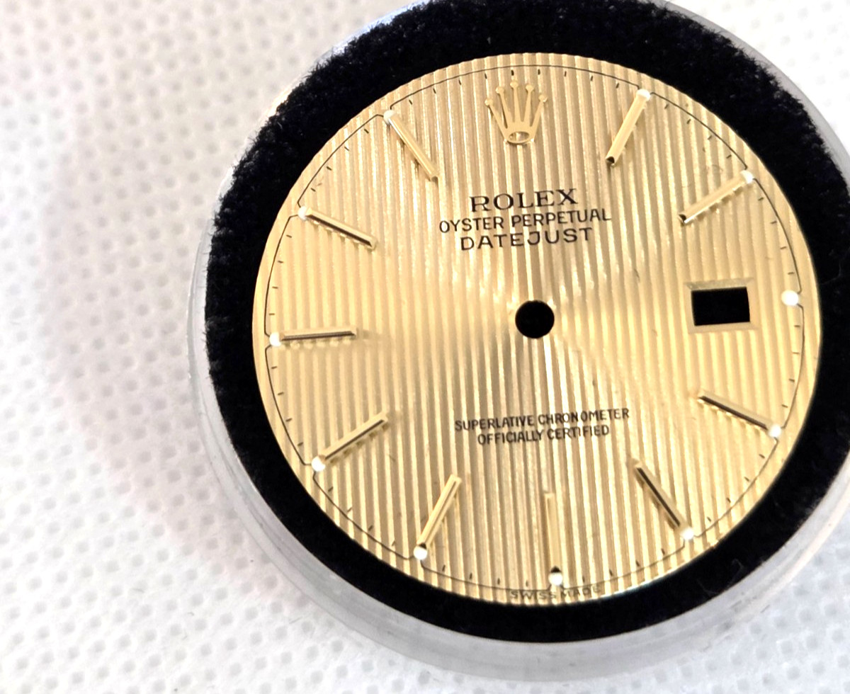 Rolex Champagne Tapestry Gold Stick Dial For Mens 36mm Datejust 16013 16233 (17)