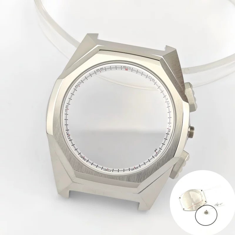 44.5mm Stainless Watch Case+Strap Sapphire for VK63 VK64 Movement 32.5mm Dial