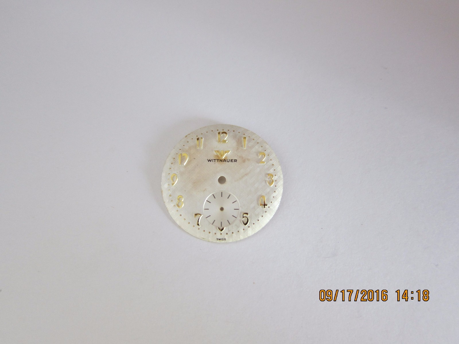 VINTAGE MEN’S WITTNAUER ROUND WRIST WATCH DIAL FACE ONLY PART