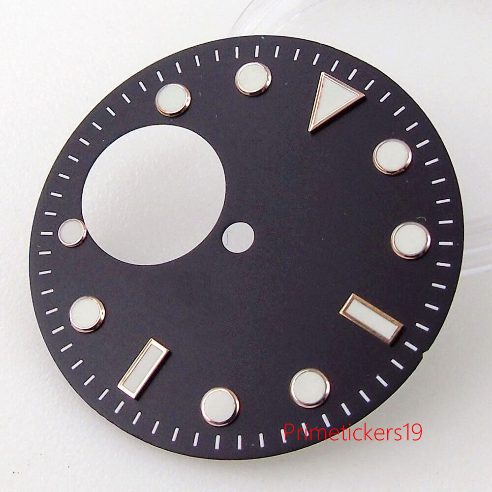 Fit NH38 Automatic Movement 29mm Black/Blue Watch Hollow Dial Hands Set Luminous