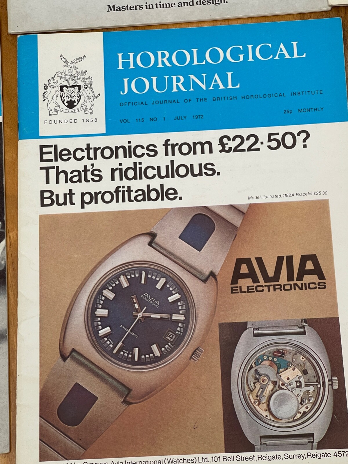 Job Lot Of 8 Vintage Horological Journals From 1972