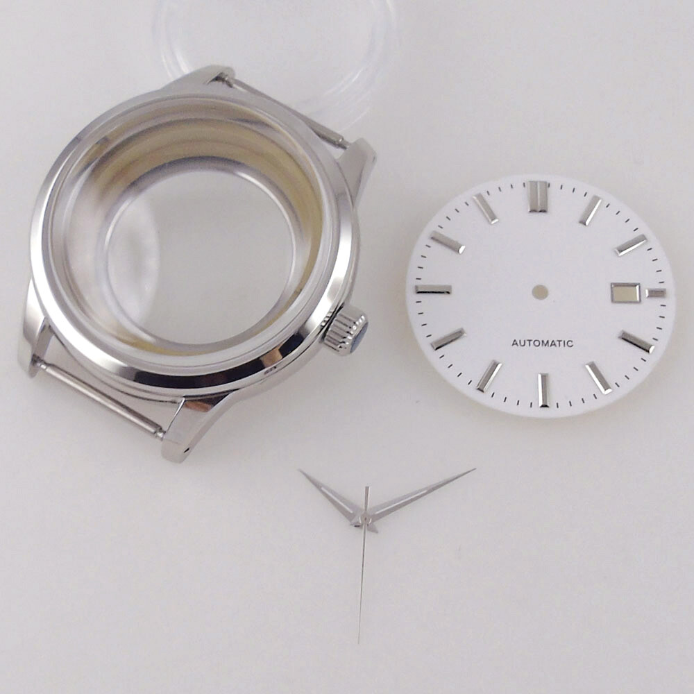 40mm 20ATM Double Bow Sapphire Glass Men Watch Case Fit NH35A NH36A Screw Crown