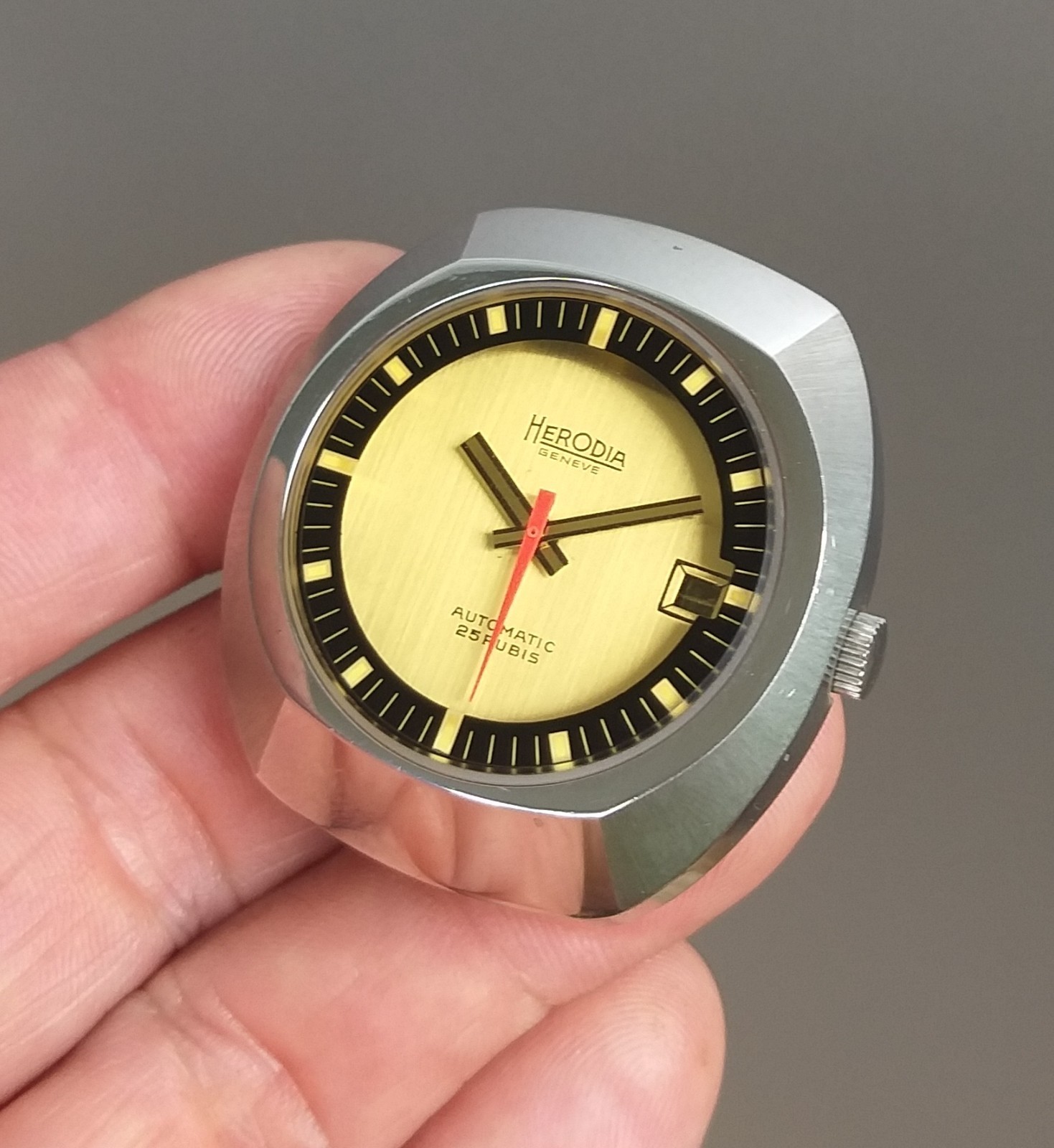 ETA 2452 Automatic Project Watch Steel Case + Dial & Hands NOS 1970’s Parts