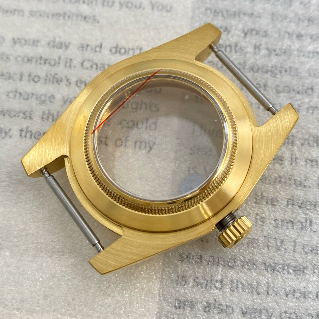 36/39mm Gold Sloped Edge Watch Mod Case Fits NH35/NH36 Mechanical Movements