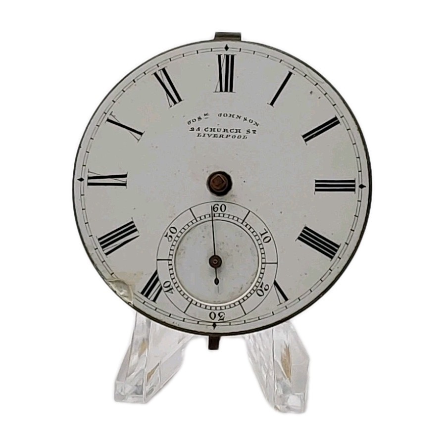 Joseph Johnson Liverpool Fusee Movement Sunk Dial Cover Pocket Watch Parts 405