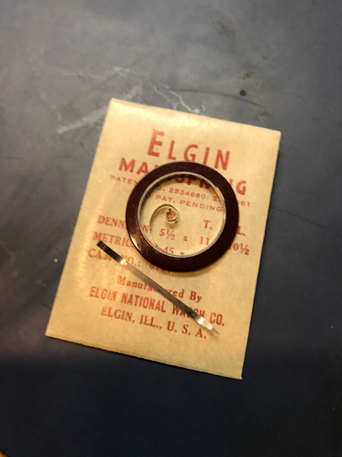 Elgin Mainspring for Grades 643, 654, 678 & 1423, No. 6750 – Alloy