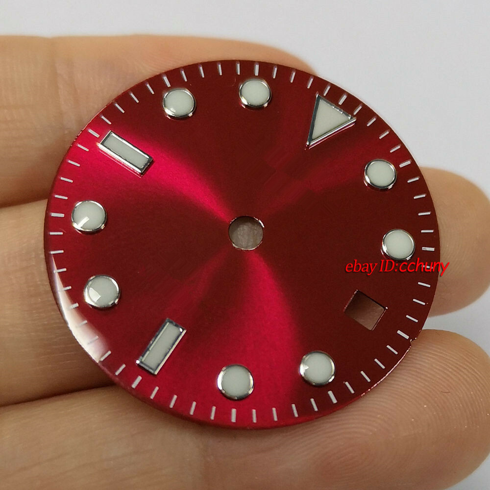 28.5mm Red Watch Dial With Hands fit NH35 Miyota 821A/8215 DG2813 ETA 2824/2836