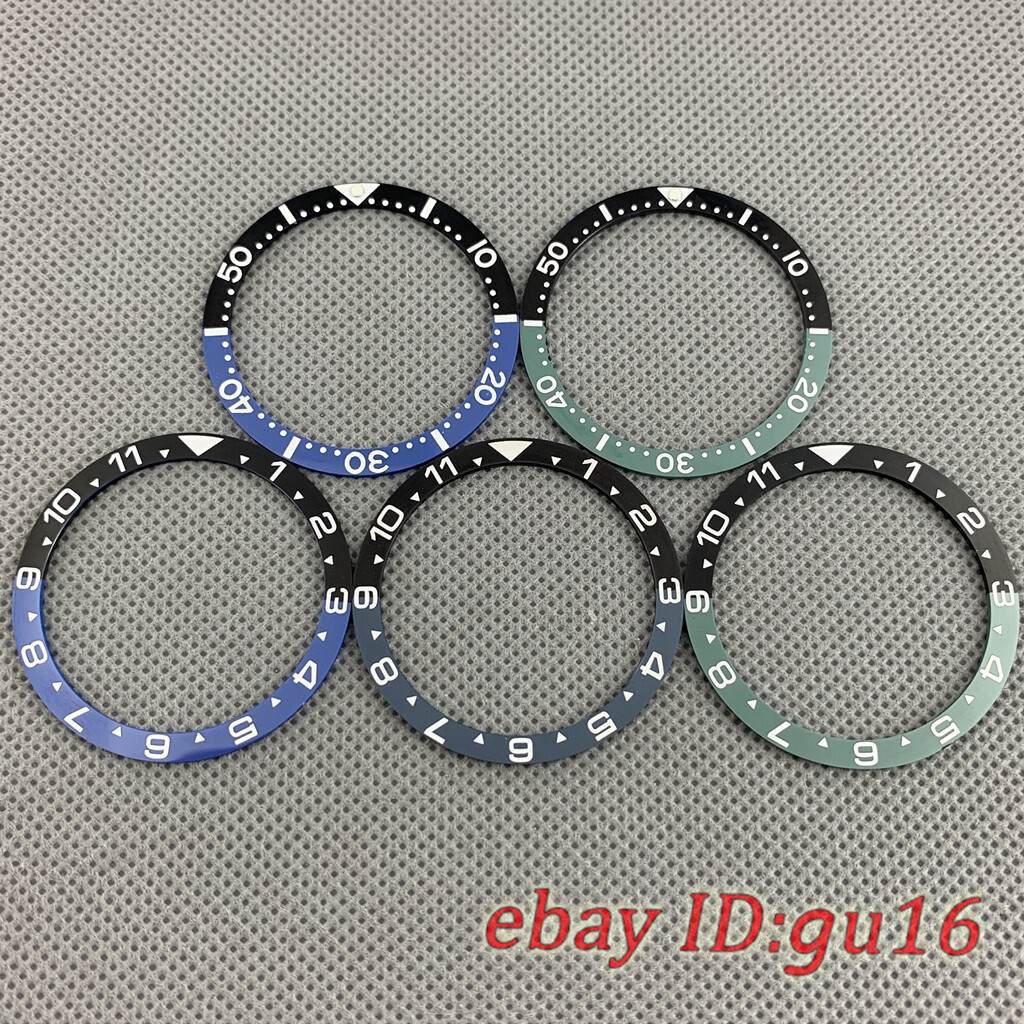 38mm Black/Blue/Green/Gray flat ceramic bezel fit SKX007 SKX009 bezel insert