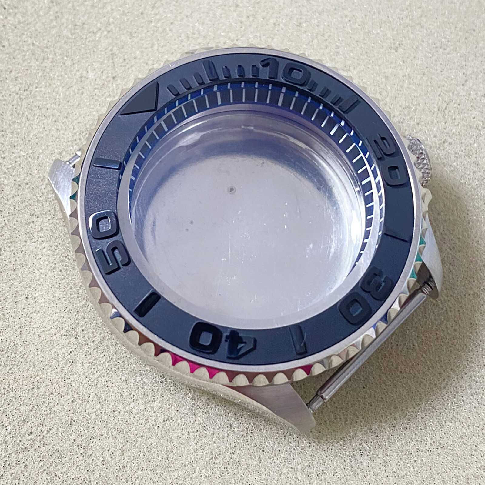For NH35/NH36/4R Movement 41.5MM Watch Case 3.8 o’clock Crown Mineral Glass Case