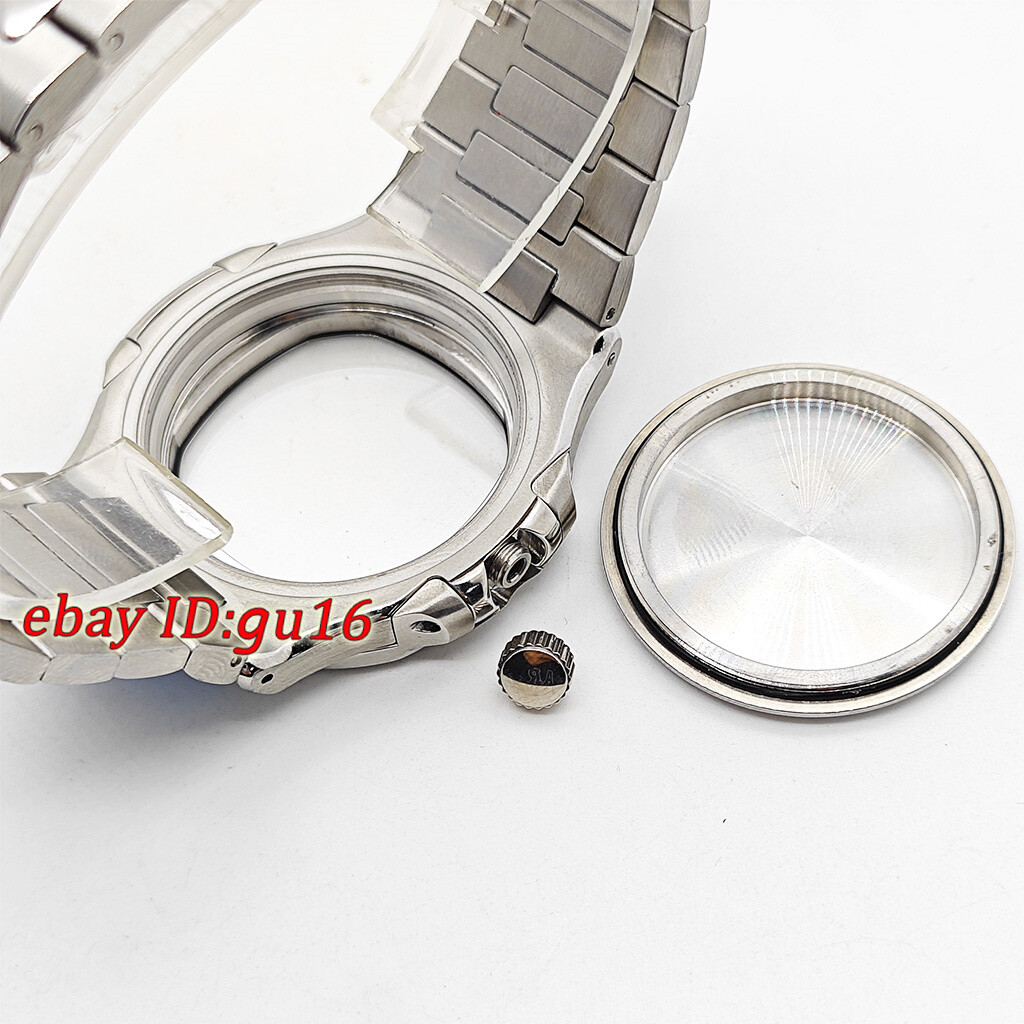 42mm silver watch case stainless ste fit NH35 NH36 ETA2824 PT5000 movement parts