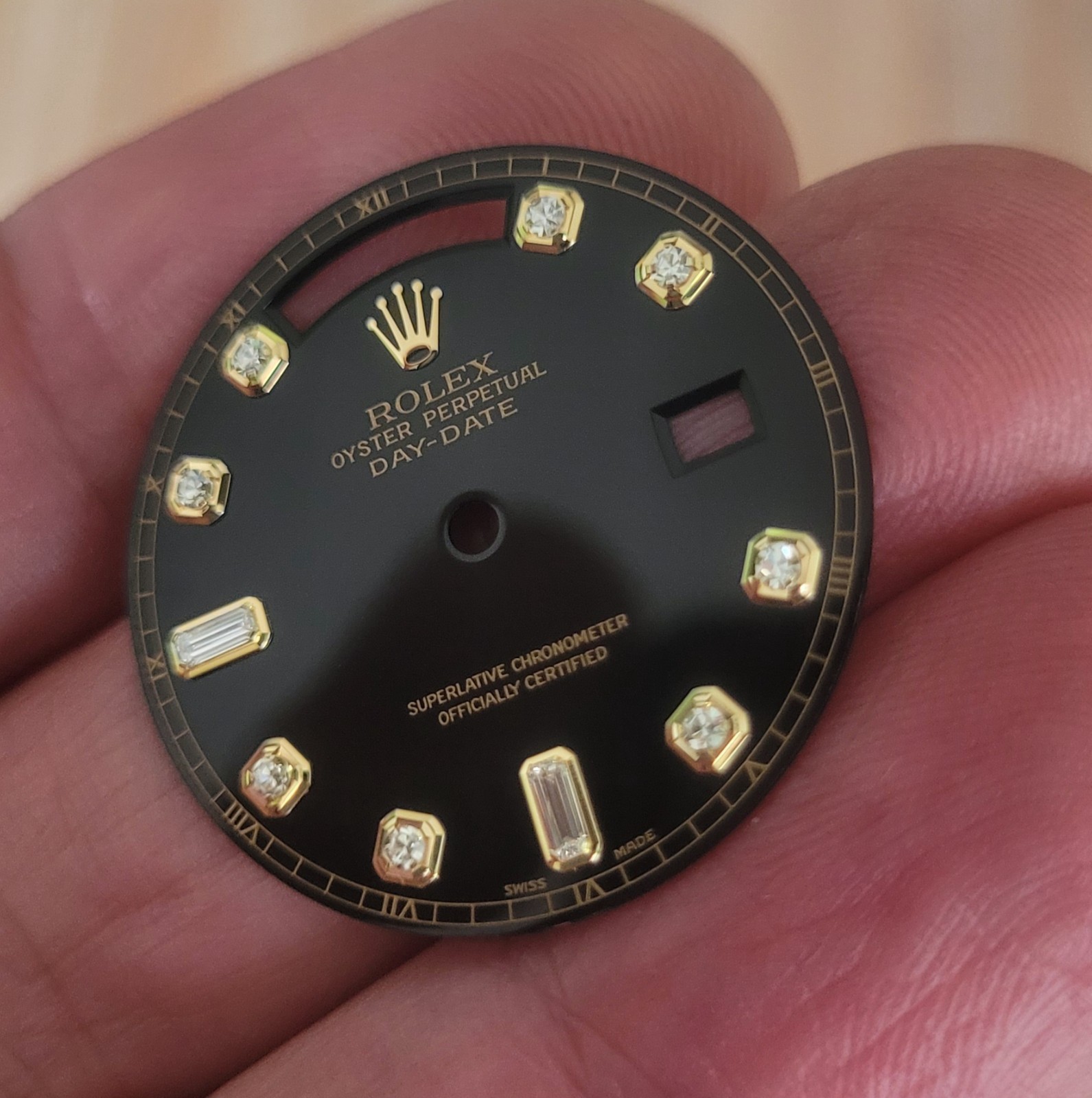 Rolex 100% original Black Factory larger 8+2 diamond dial 118238,18238, Beauty!