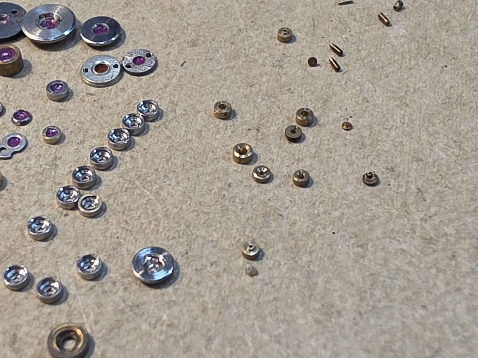 Lot Of 80 Mixed Pocket Watch/Wristwatch Jewel Parts-Jewel Settings, Unset Jewels