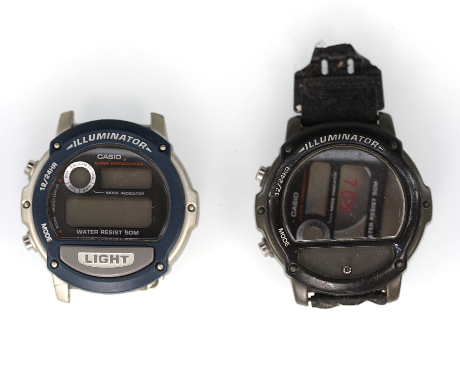 Casio Watch Men W-89H Plastic Stainless Steel Battery 50m NON-WORKING