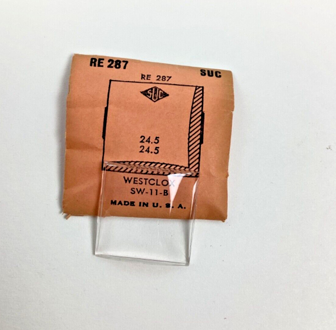Vintage NOS Standard Unbreakable Crystal RE287 Westclox SW-11-B 24.5 x 24.5