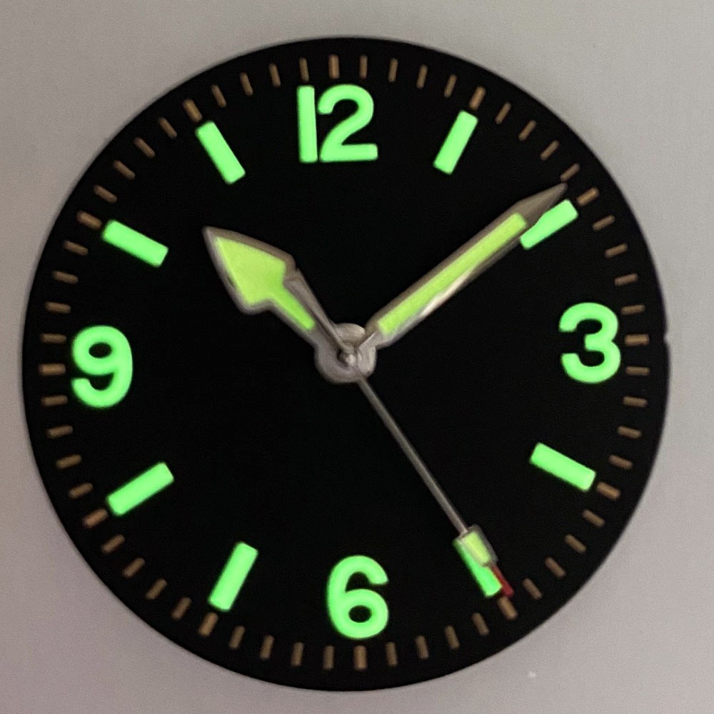 Luminous 29mm Beige/Black Pilot Watch Dial Fit NH35 ETA2824 PT5000 Miyota8215