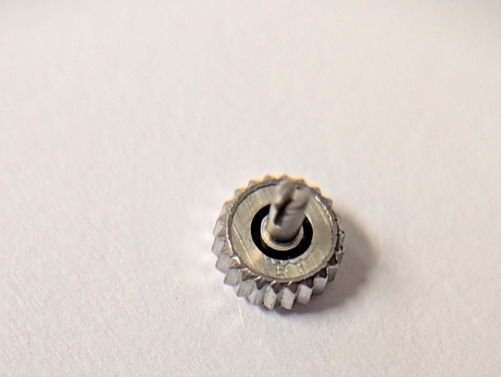 Genuine Omega crown 4.3-4.5mm approx. WHITE, split medium stem, for watch repair