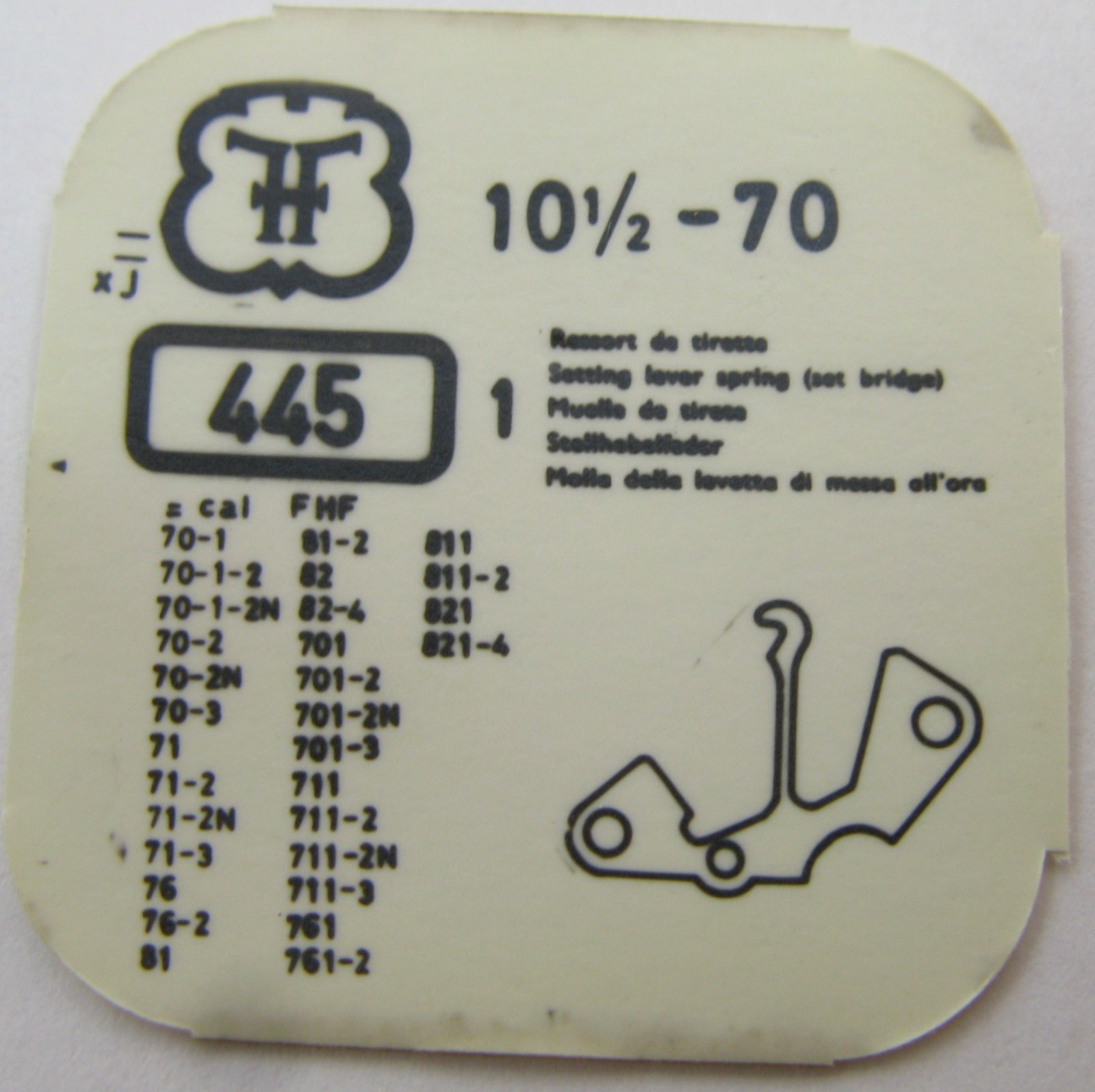 FHF 70 71 76 81 82 701 711 761 811 821 … watch parts: setting lever #445