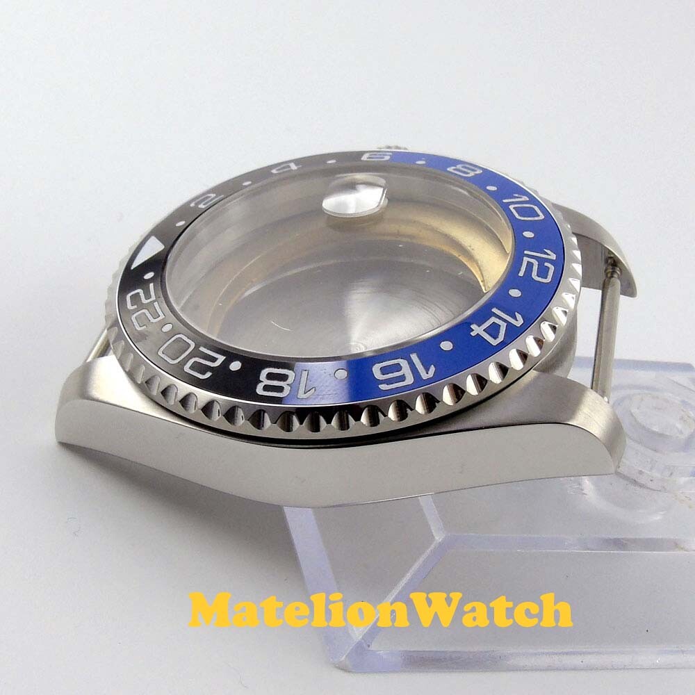43mm Watch Case For Miyota 8215 821A ETA 2836 DG2813 Sapphire Crystal Cyclops