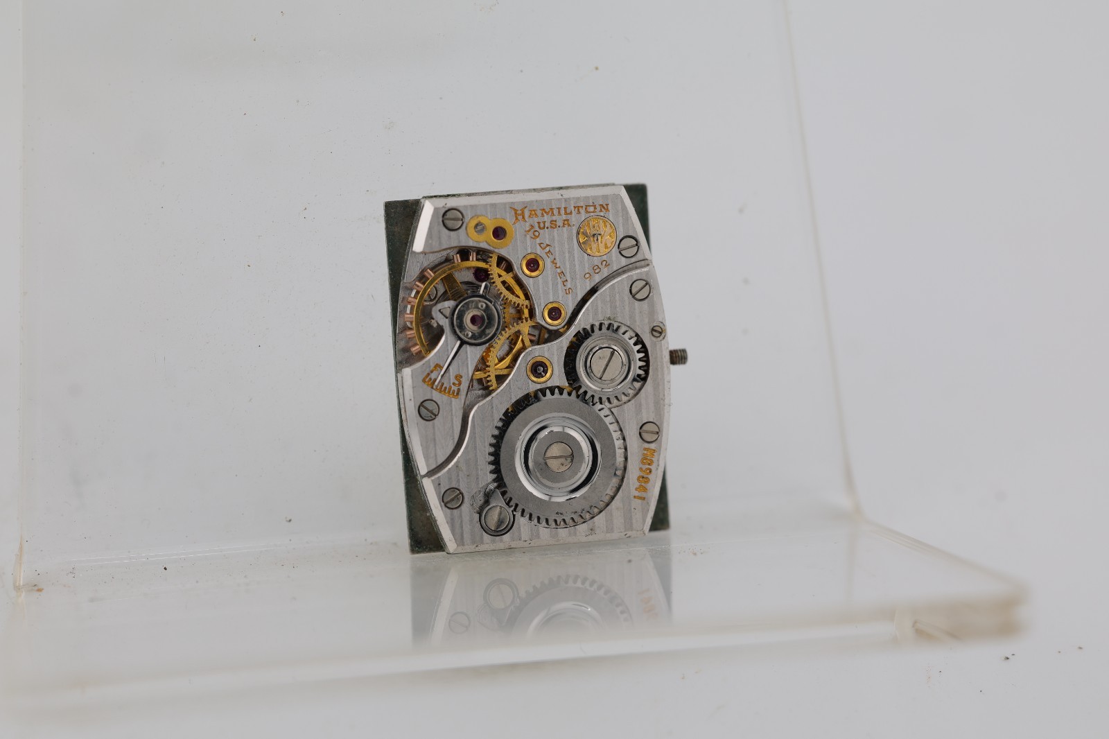HAMILTON 19j cal. 982, M89841 WRIST WATCH MOVEMENT, RUNS (OP)