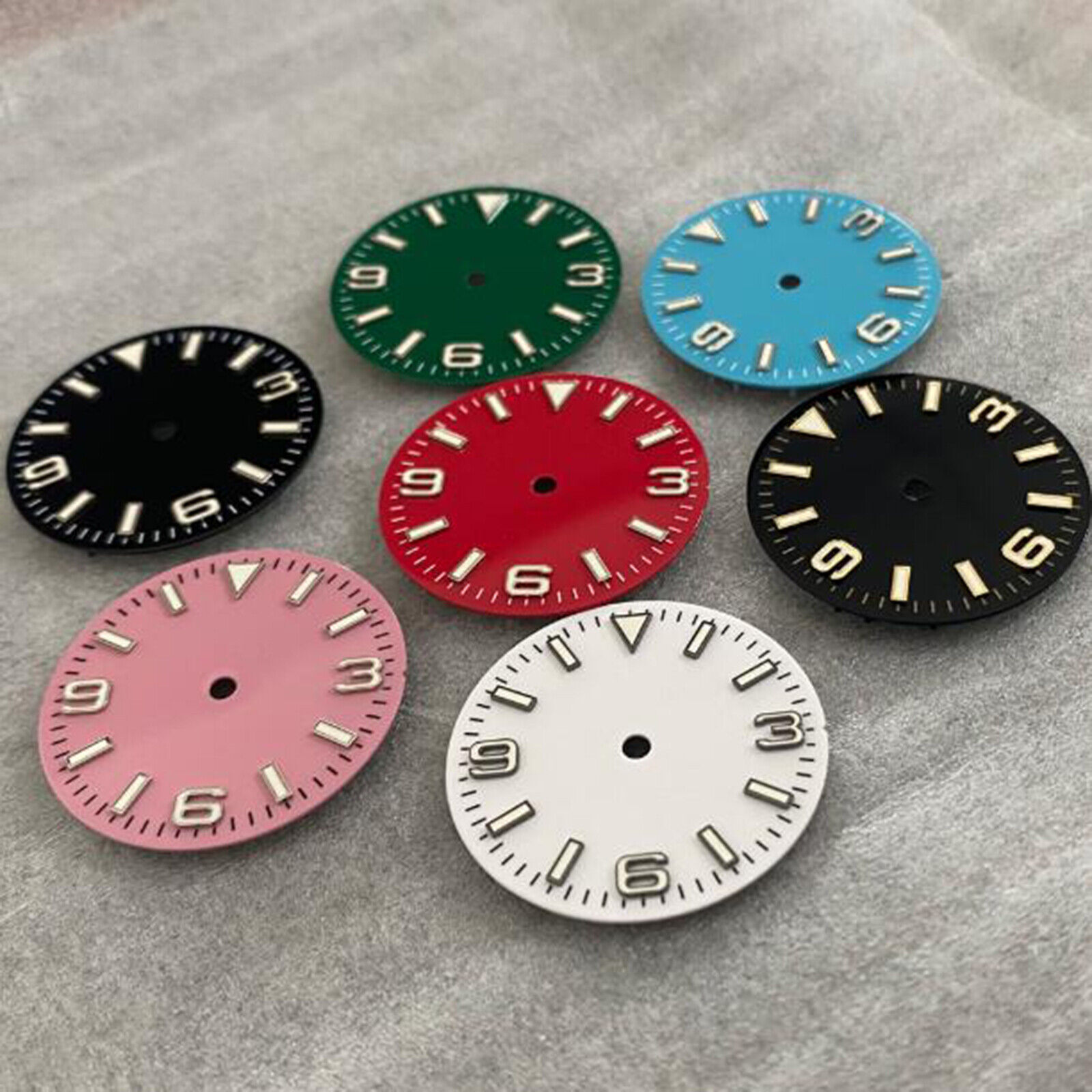 1x 28.5mm 369 Strip Nail Watch Dial Green Luminous for NH35/36/4R/7S Movement