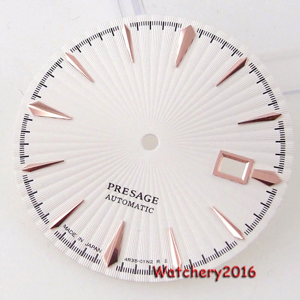 35mm Watch Dial Blue Black White Date Window Fit NH35 NH36 7S26 Automatic Parts