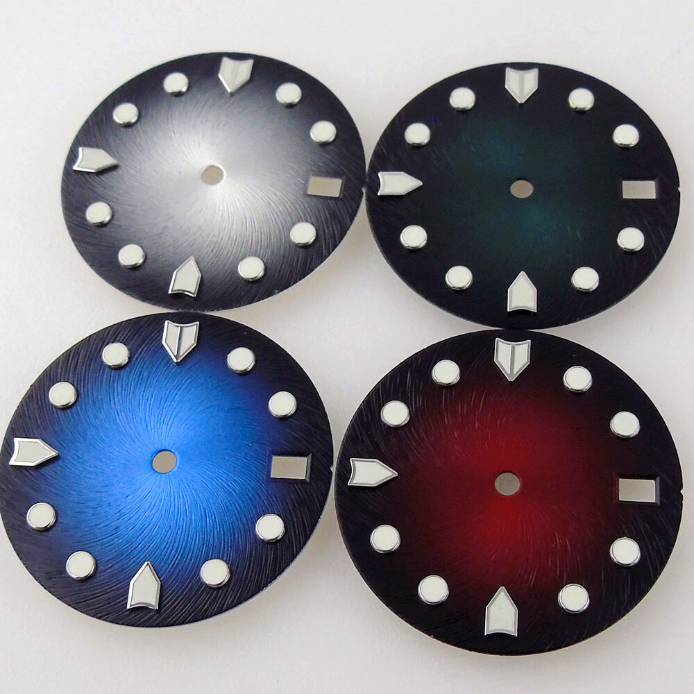 28.5mm Japan NH35A Sterile Black Blue Grey Red Watch Dial Luminous Watch Part