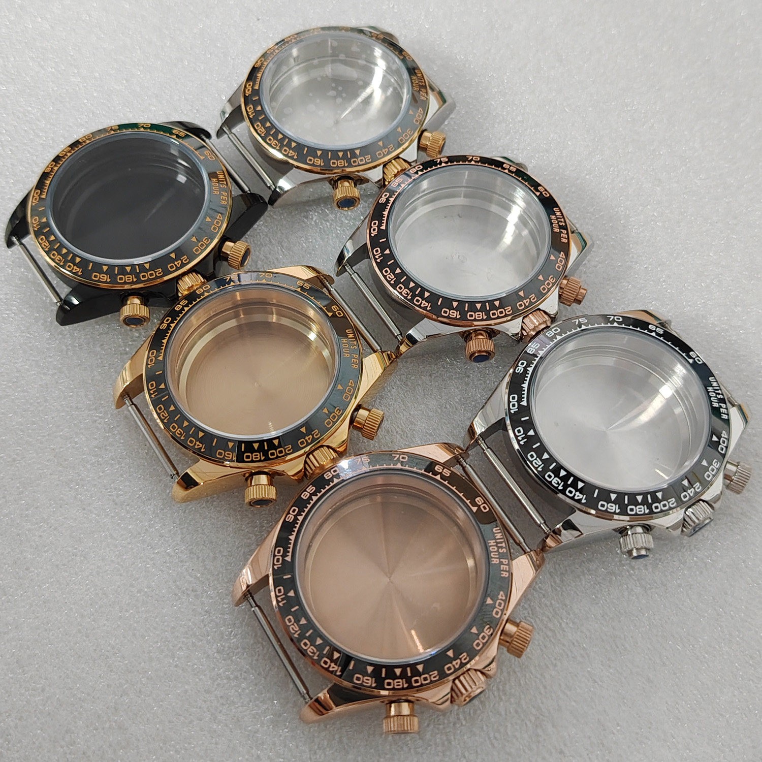 39mm Stainless Watch Case Sapphire Ceramic Bezel for VK63 Movement 30.5Mm Dial