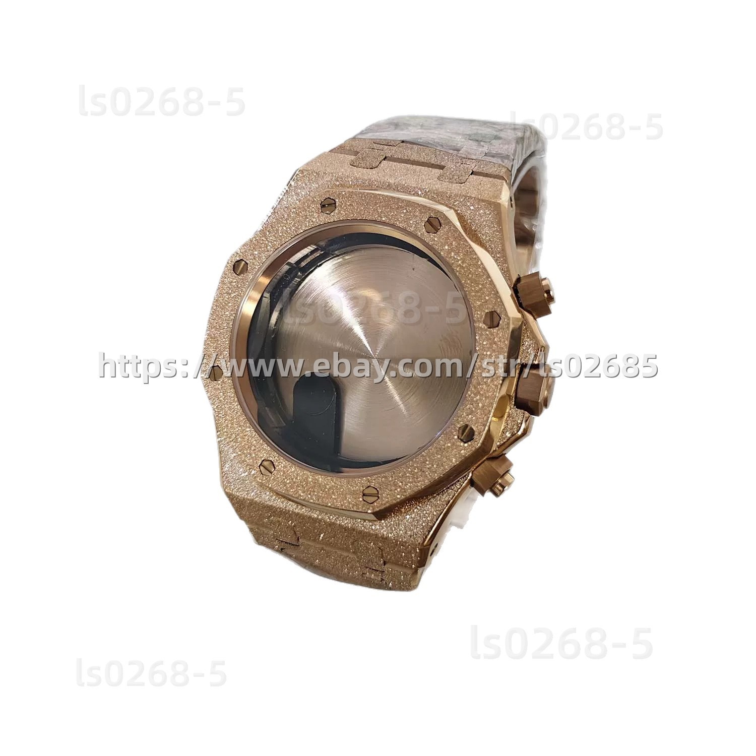 41mm Octagonal Rose Gold Case For VK63 Chronograph Quartz Movement