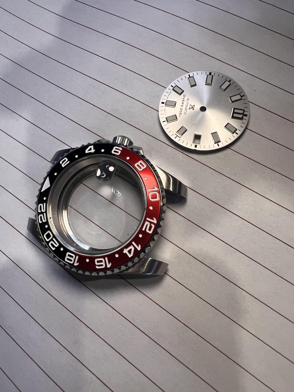 NH35 NH34 case and Dial -Coke Ceramic GMT Bezel w/Silver Dial fast ship 40mm