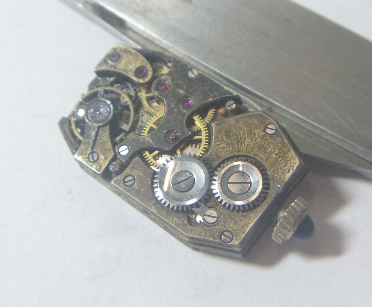 RARE 1920 Elem 6 ½ x 11 ¼ Lignes TOP SET @12 15J 4 Adjust Movt Dial Hands- Parts