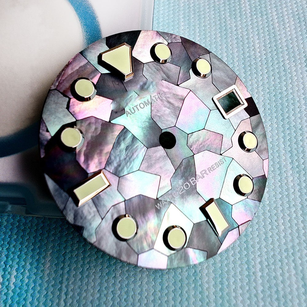 High Quality MOP Natural Black Mother Of Pearl Watch Dial 28.5mm for NH35 36 4R