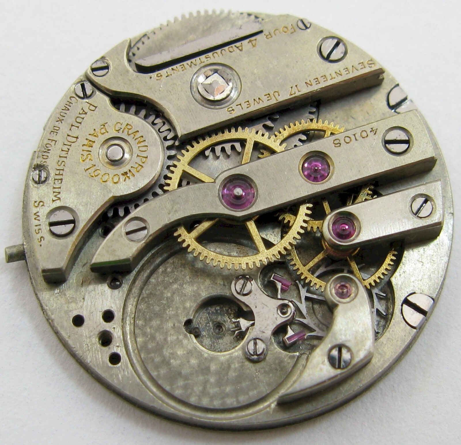 Quality Lady round Swiss Watch movement P. Ditisheim 17 j. 4 adj. for parts …